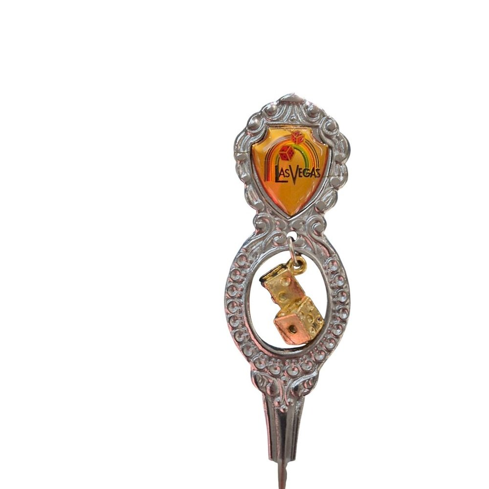 Las Vegas Nevada Silver State Collectors Spoon With Dice Charm - Picture 4 of 8